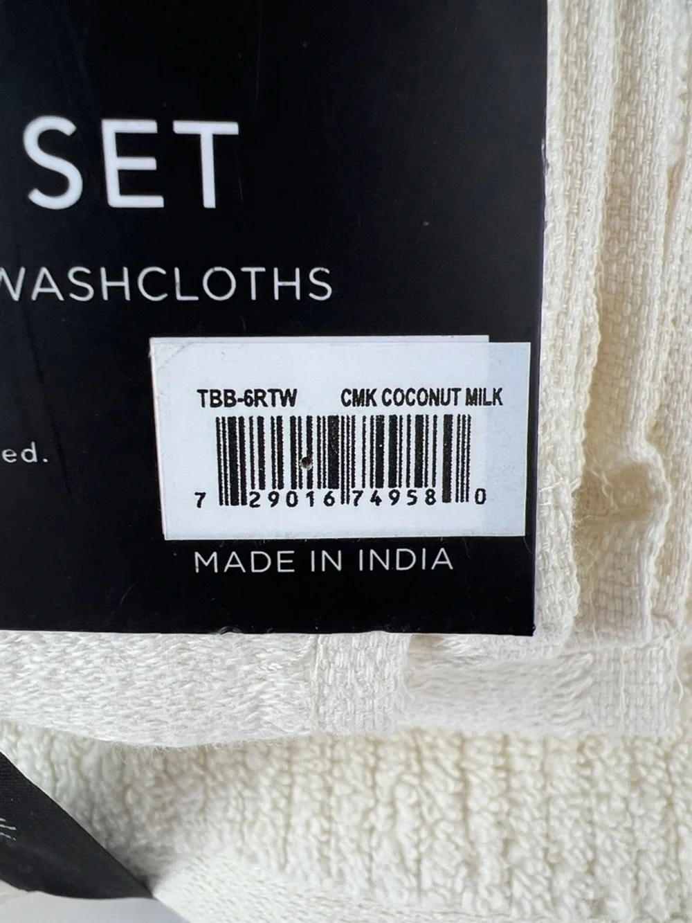 Dwell Studio Bath Towel Set 6 PC Cream Quick Dry 100% Zero Twist Cotton NEW